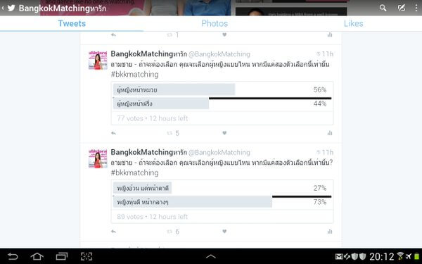 BangkokMatching.com's Poll about Thai Dating on Twitter